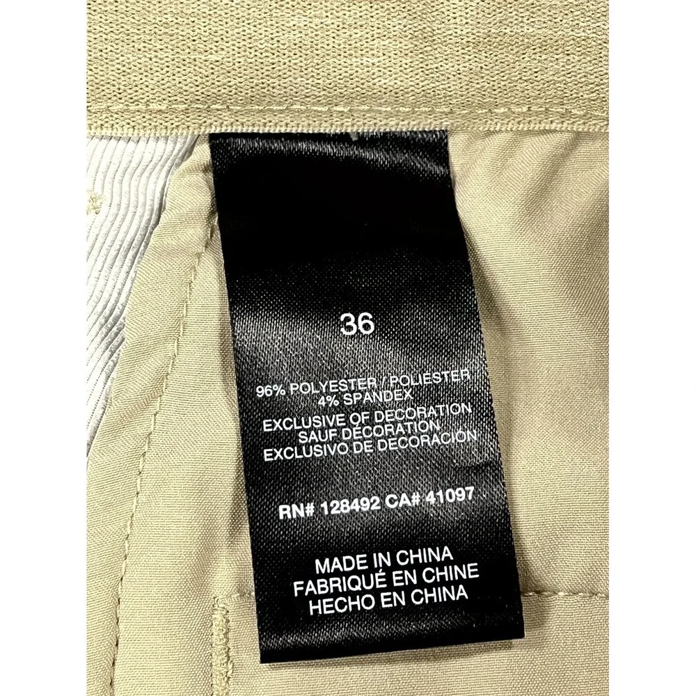 Greg Norman Golf Shorts Men 36 Beige Stretch Mid Rise Comfort Performance Casual